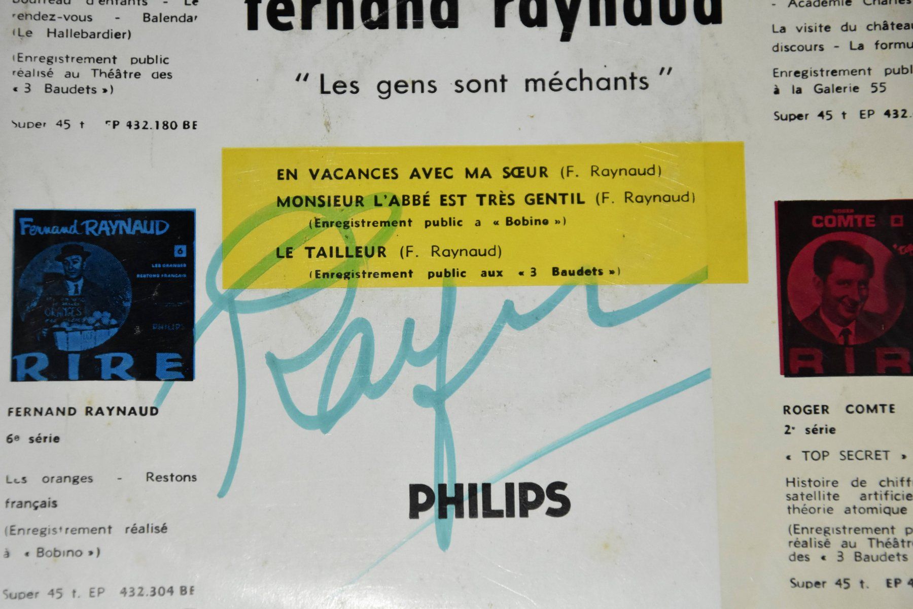 Autografi: Fernand Raynaud (Autographe Vinyle) – Usato da Belmont-sur-Yverdon venduto da ag97 1