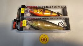 2x Rapala Super Shad Rap Wobbler Balsa Floating OVP Neu