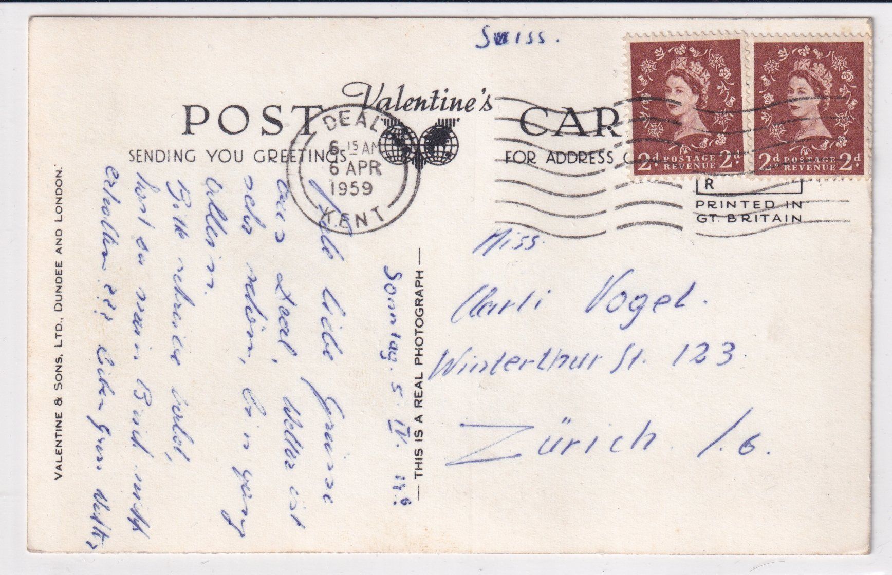 Cartoline postali: Deal & District (Dover) /bc – Usato da Hombrechtikon venduto da Rudolf07 1