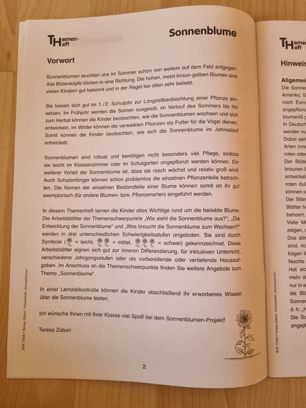 Riviste & Magazine: Themenheft Sonnenblume, 1./2. Klasse – Usato da Weite venduto da Nur63 2