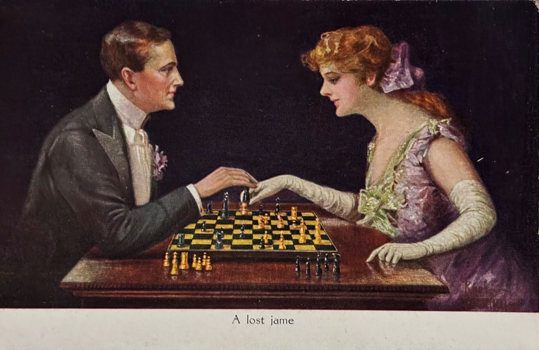 Cartes postales: Liebespaar, Schach – D'occasion à Frauenfeld par Merk52