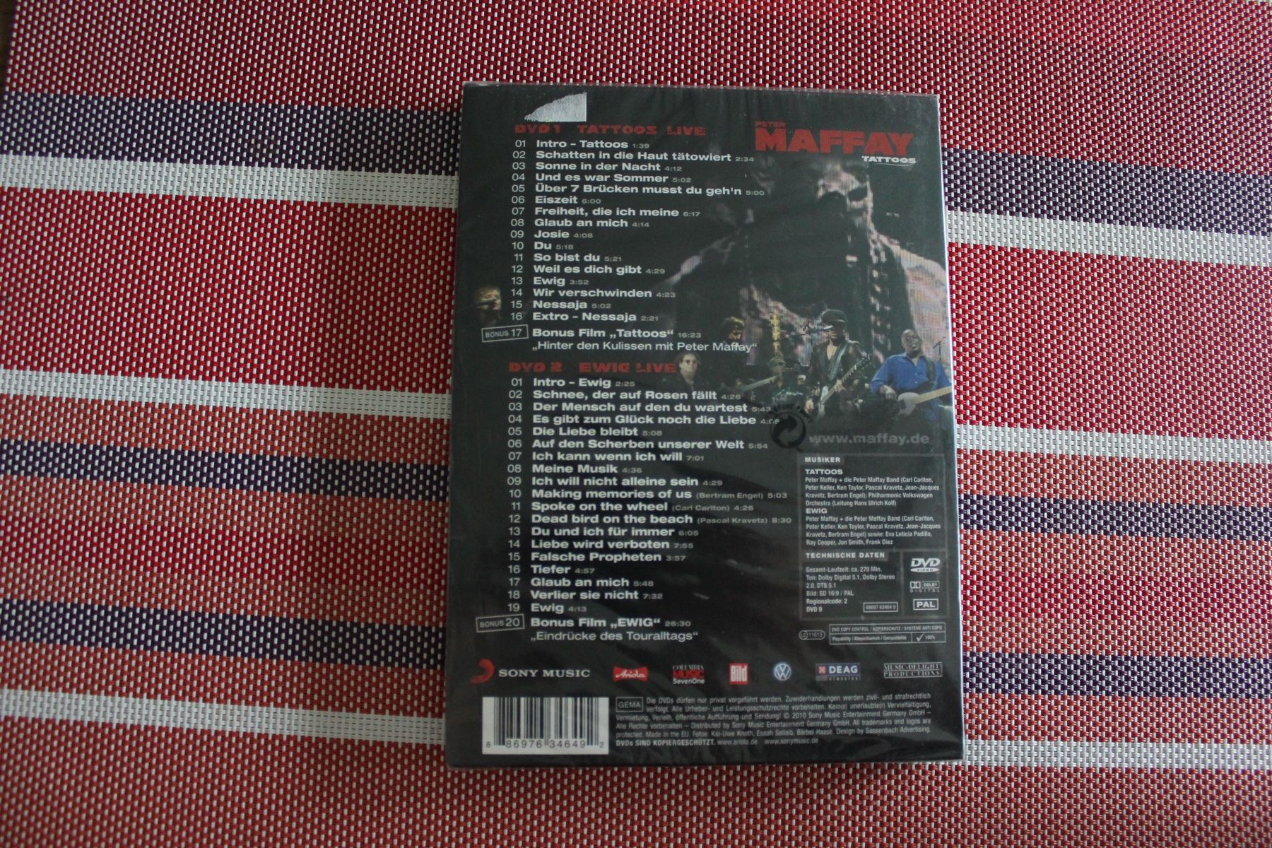 Tutti i DVDs: PETER MAFFAY "TATTOOS LIVE" 2 DVD NEU – Nuovo e nell'imballaggio originale da Geroldswil venduto da Schlumpfine1973 1