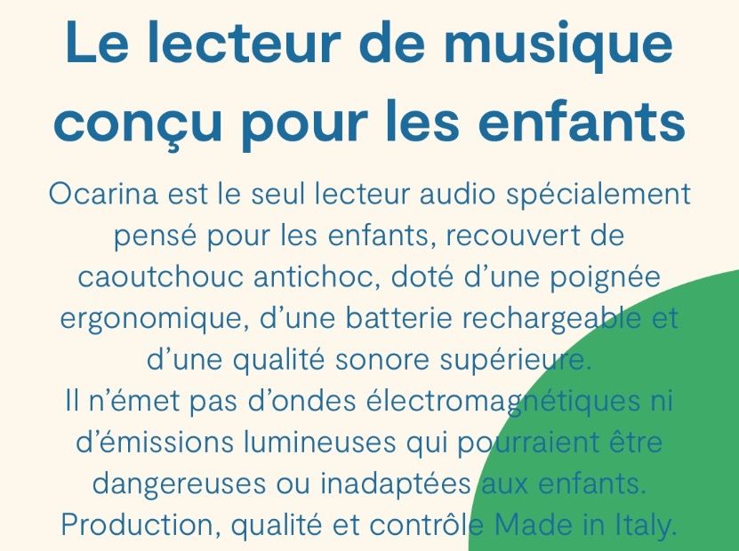 Ocarina Music Player, le seul lecteur audio anti-choc pour enfants