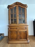 Vitrinenschrank massiv Eiche, Aufsatz mit Glas, 2 Schubl. 👍