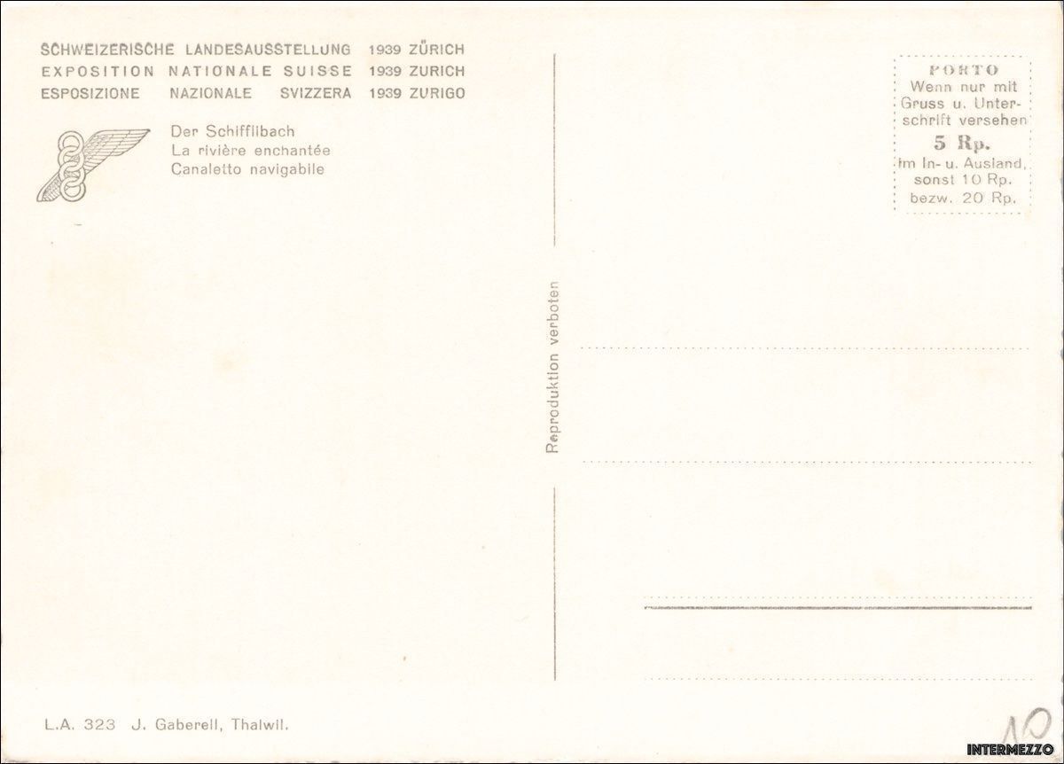 Cartoline postali: Zürich // Der Schifflibach Landi 1939 – Usato da Basel venduto da intermezzo12 1