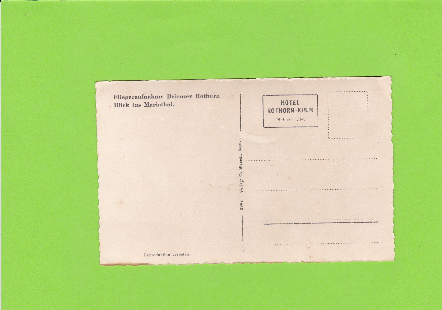 Cartoline postali: Fliegeraufnahme Brienzer Rothorn – Usato da St. Peterzell venduto da neckertal 1