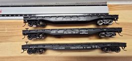 3er Set Bachmann H0 N&W 32800 C&O 80488 Flat Car Flachwagen