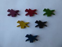 6 Spielfiguren Pferde, 4,5 x 0,7 x 3,0cm, l x b x h, antik