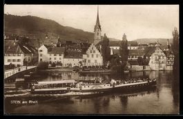 AK Stein am Rhein, Rheinpartie mit Schiff Hohenklingen und K