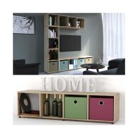 LUDUS Raumteiler 140x35cm - Eiche/Sonoma - Paravent - Regal
