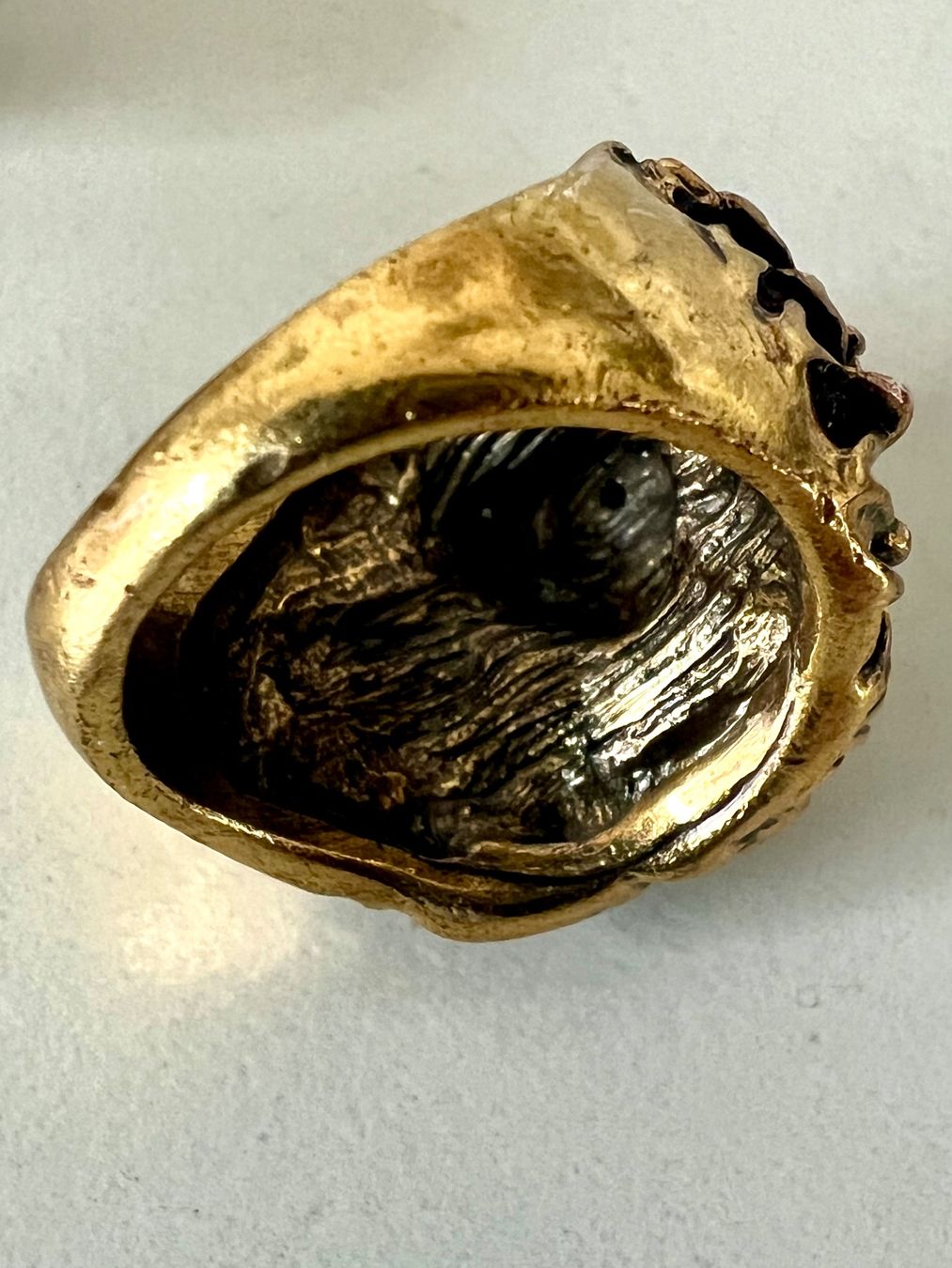 Ringe: Vintage Löwenring Markasiten Bronze Altmessing Statement G53 – Gebraucht aus Ruswil von artbyhand 9