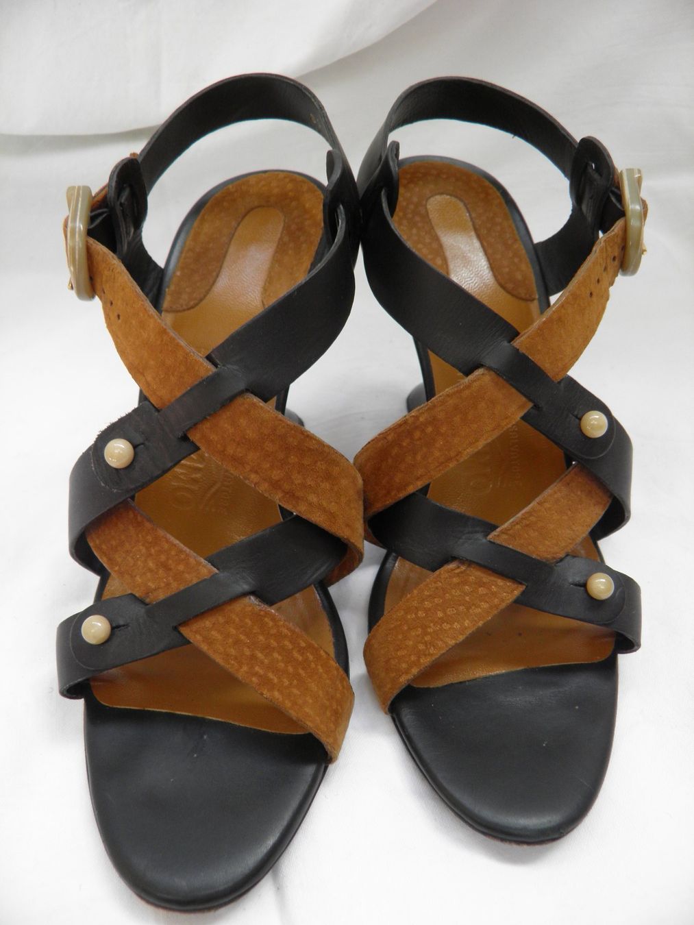 Salvatore Ferragamo Damenschuhe: Sandalen FERRAGAMO, Gr. 38, schwarz-hellbraun – Gebraucht aus Rüti ZH von corvus-corvus 1