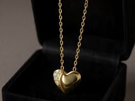 4 Diamant Herz–Kette Gold mit Herzanhänger