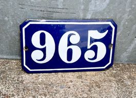antik Emailschild Hausnummer 965 emaille 10 x 17cm gewölbt