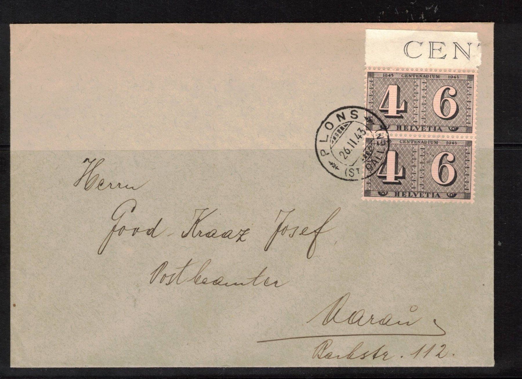 Tous les timbres: 1943 Brief nach Aarau – D'occasion à Rheinau par loxis