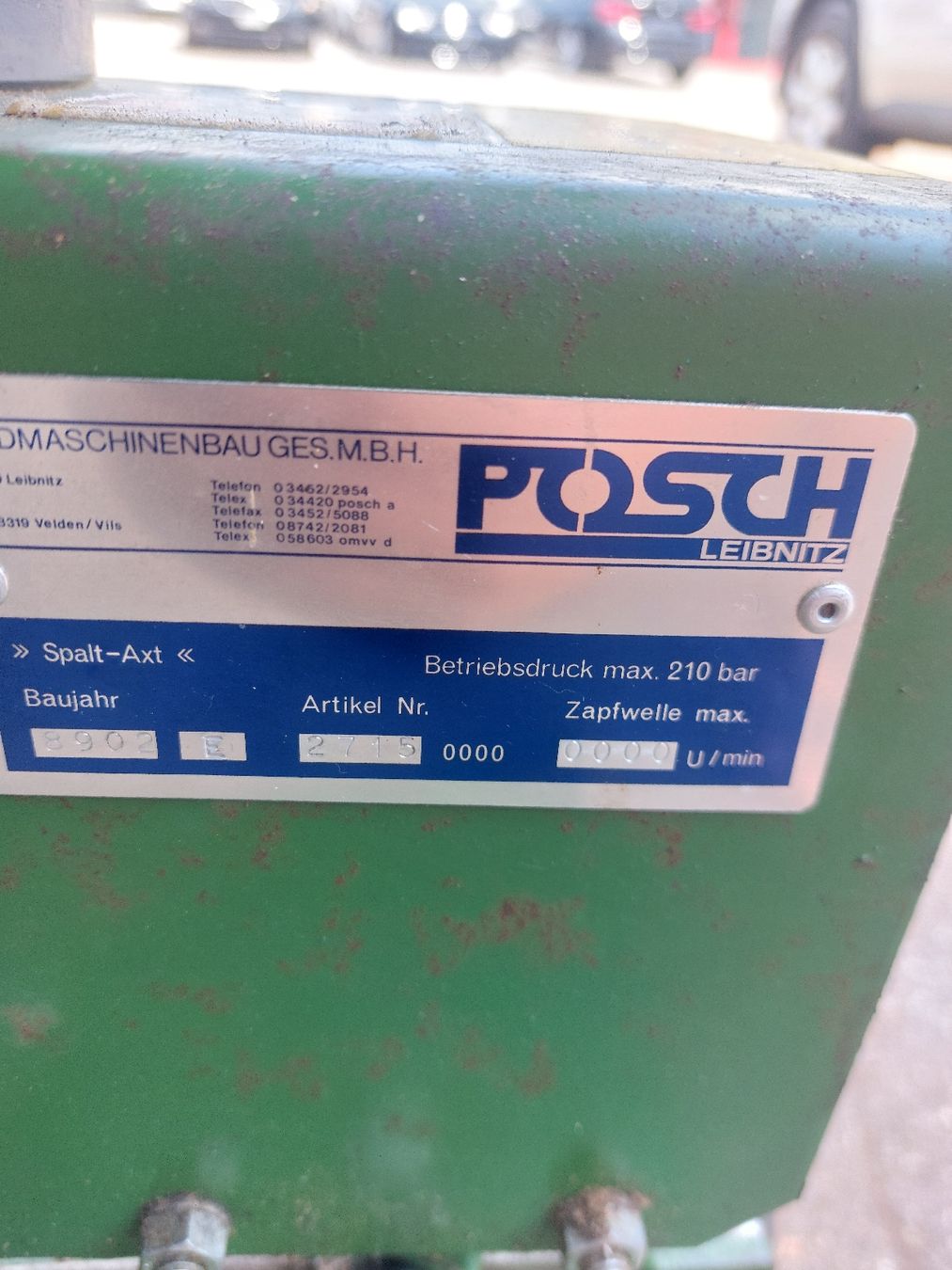 Posch Alle Maschinen: SPALTMASCHINE POSCH – Defekt aus Gretzenbach von Grundeli76 4