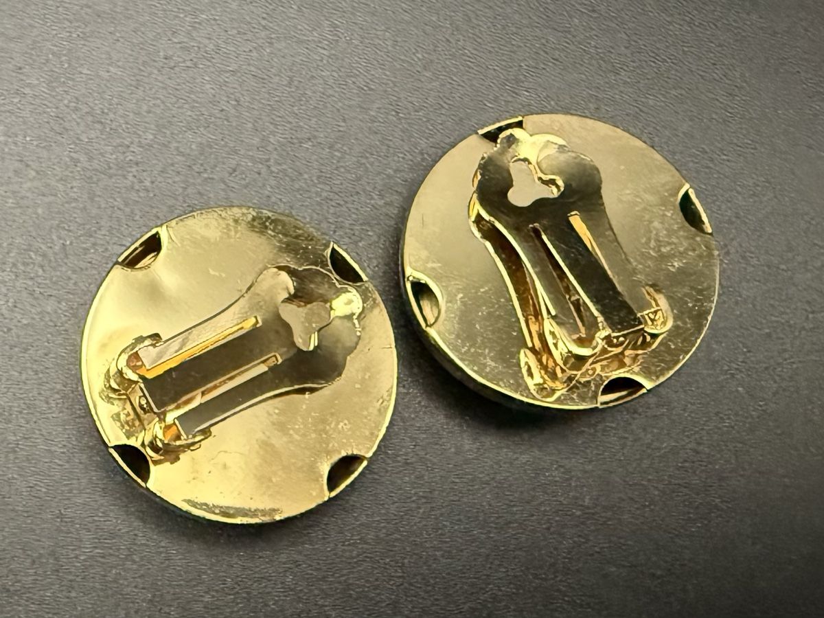 Ohrringe & -stecker: Vintage-Ohrringe Cabouchon Paris - Goldfarben – Gebraucht aus Lamone von LaCantinaMagica 6