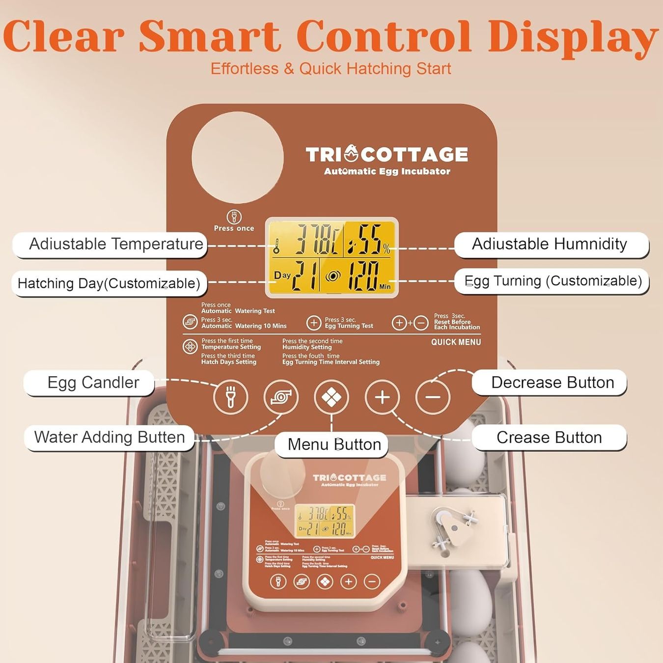Autres accessoires pour animaux: Brutautomat 48 Eier vollautomatisch Inkubator LED Display – Neuf avec emballage d'origine à Wittenbach par SELVARO 7