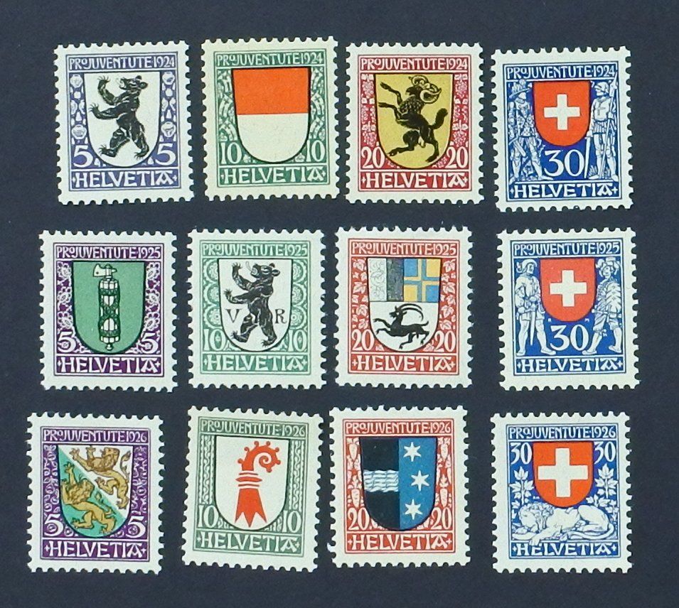 Alle Briefmarken: Pro Juventute 1924-26 J29-40 ** – Neu (gemäss Beschreibung) aus Lugano von fc2017