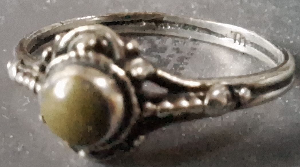 Anelli: Bague en argent ancienne pierre verte – Usato da Tannay venduto da v1n1p00h
