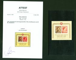 Pro Juventute Block 1941 ATTEST ** (C160)