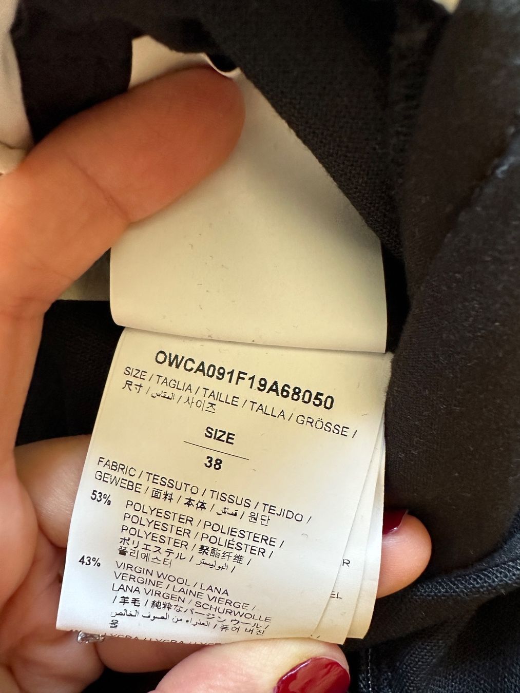 Off-White Pantaloni: Off White black tailored pants – Nuovo (secondo la descrizione) da Genève venduto da kam_m6mq 6