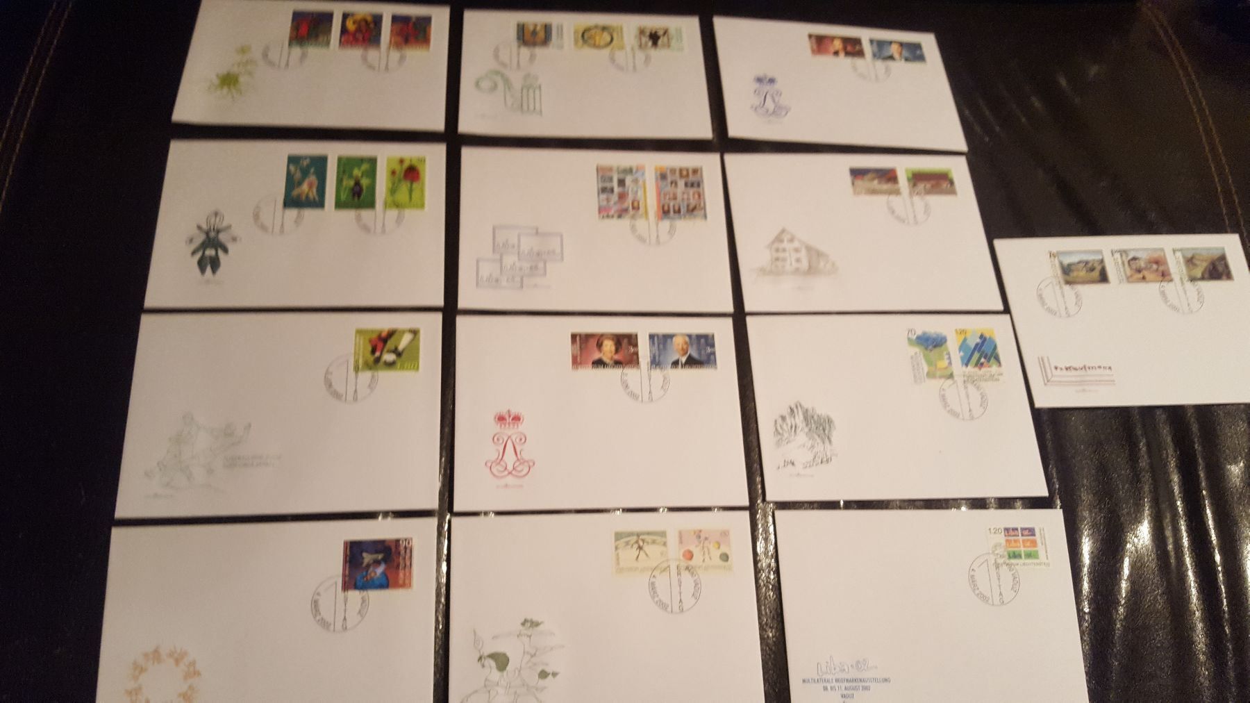 Alle Briefmarken: Liechtenstein kmpl. FDC Jahrgang 2002 – Gebraucht aus Remetschwil von Hofiii
