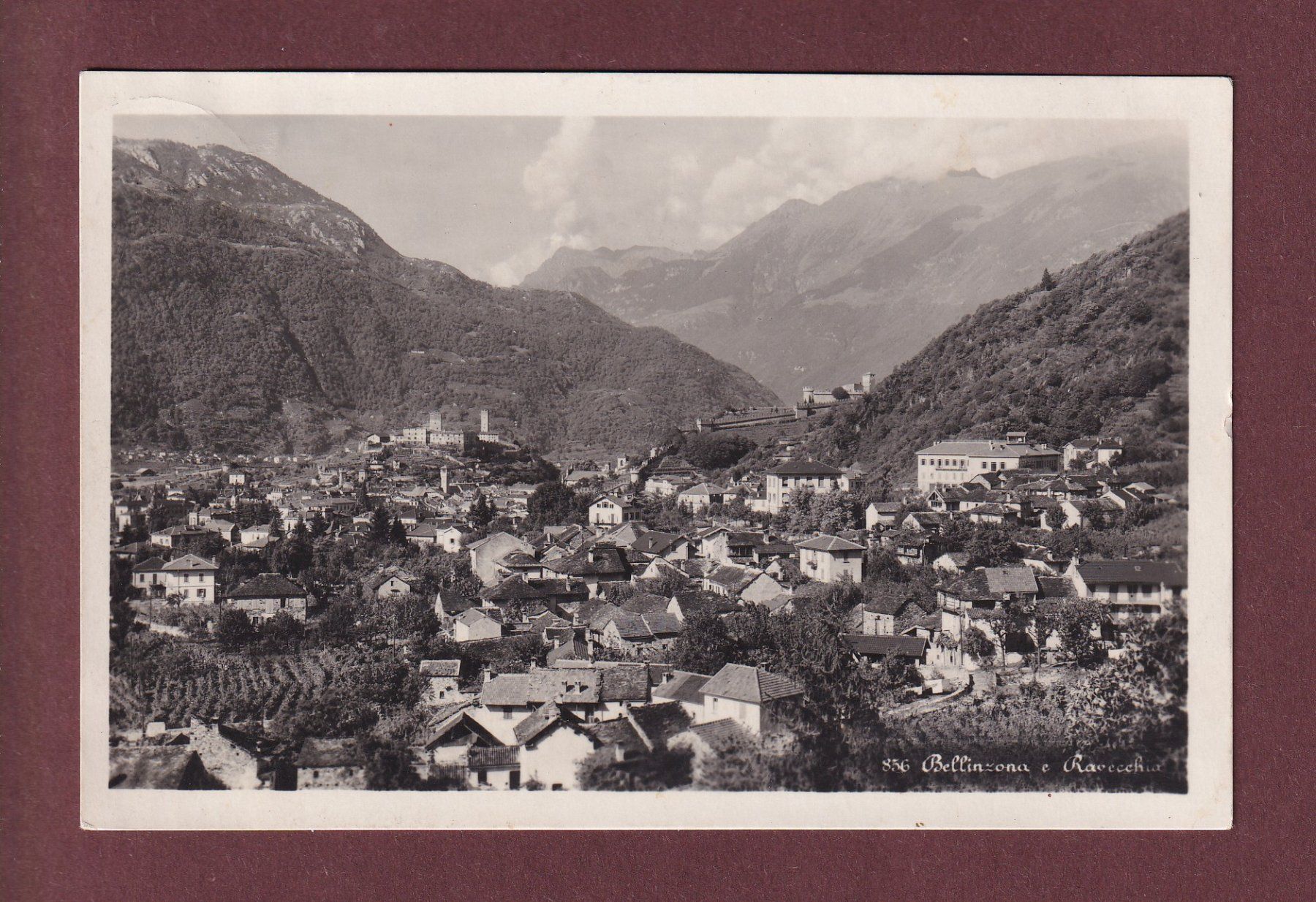 Cartoline postali: BELLINZONA e Ravecchia - 1929 – Usato da Pully venduto da nicecards
