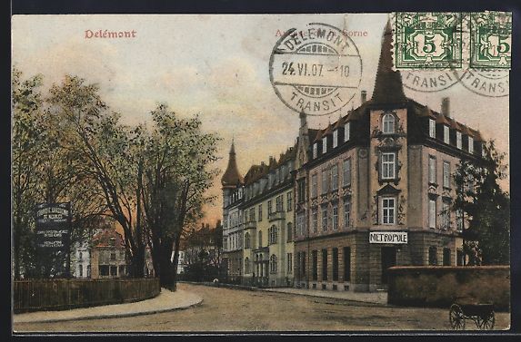Ansichtskarten: AK Delémont, Avenue de la Gorne, 1907 – Gebraucht aus Berlin von bartko-reher