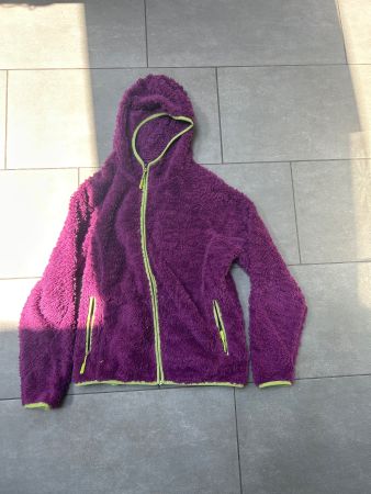Fleecejacke mit Kapuze lila Grösse M