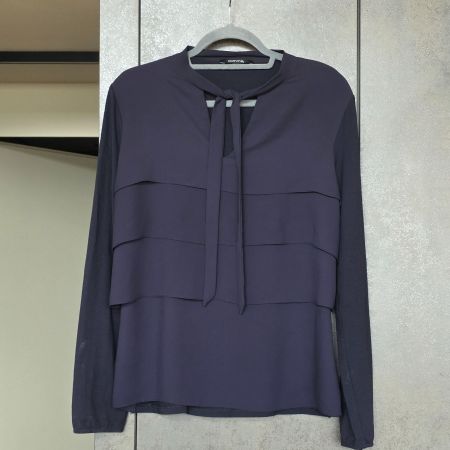 🐸 COMMA BLUSE 40 IN SCHÖNER LAGENOPTIK MARINE BLAU TOP ZUST