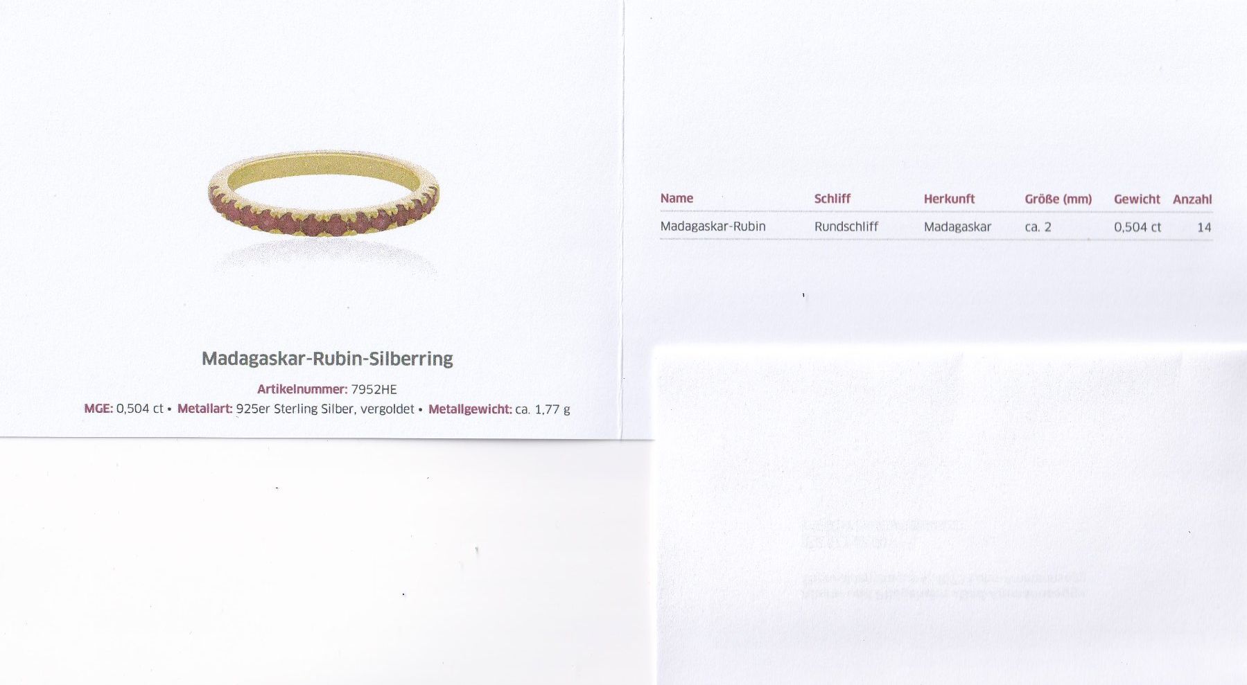 Ringe: Echtschmuck: Madagaskar-Rubin-Silberring, vergoldet / 56 – Neu (gemäss Beschreibung) aus Zuchwil von maumauchi 1