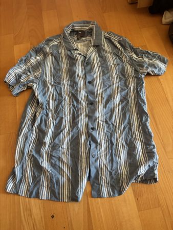H&M blue white stripes shirt