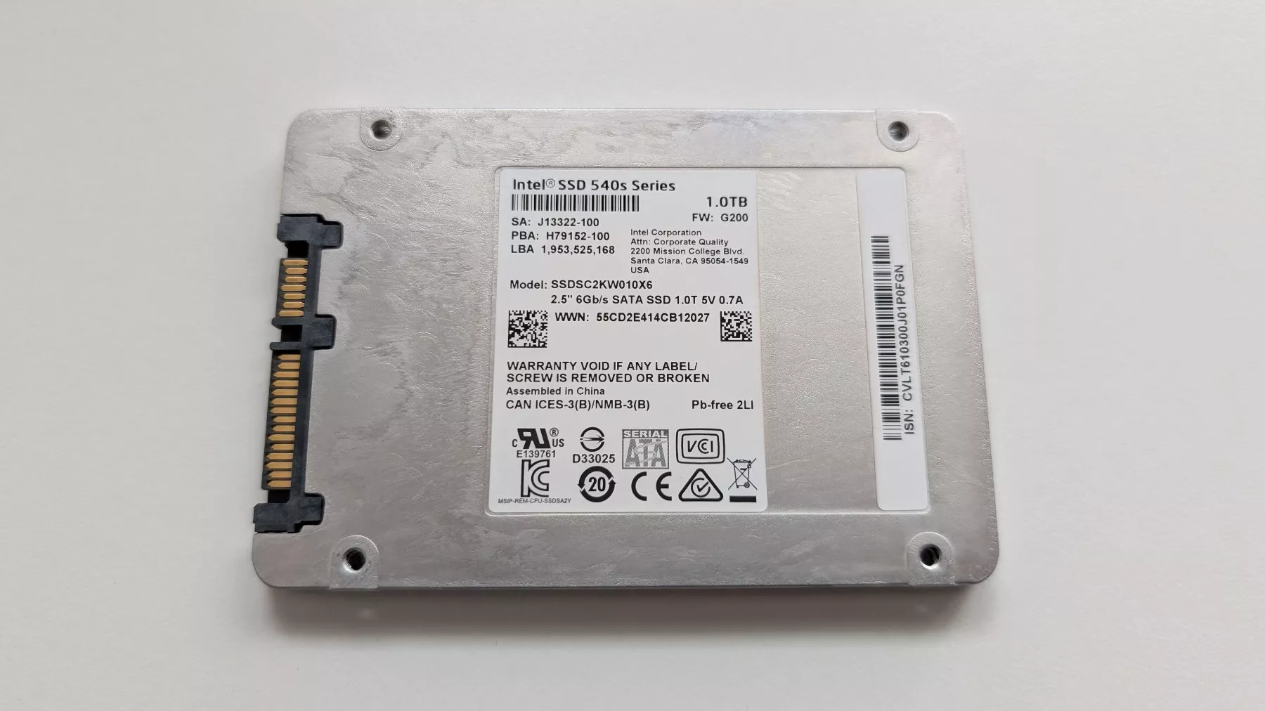 Intel Dischi rigidi: Intel SSD 540s Series 1.0TB – Usato da Oberwil-Lieli venduto da meipa3000 1