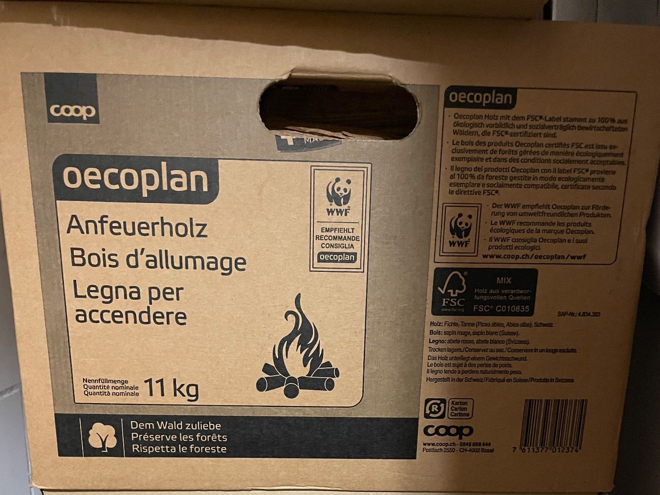 Articoli in legno: Anfeuerholz Oecoplan 11 kg – Nuovo e nell'imballaggio originale da Bremgarten AG venduto da Joejoe