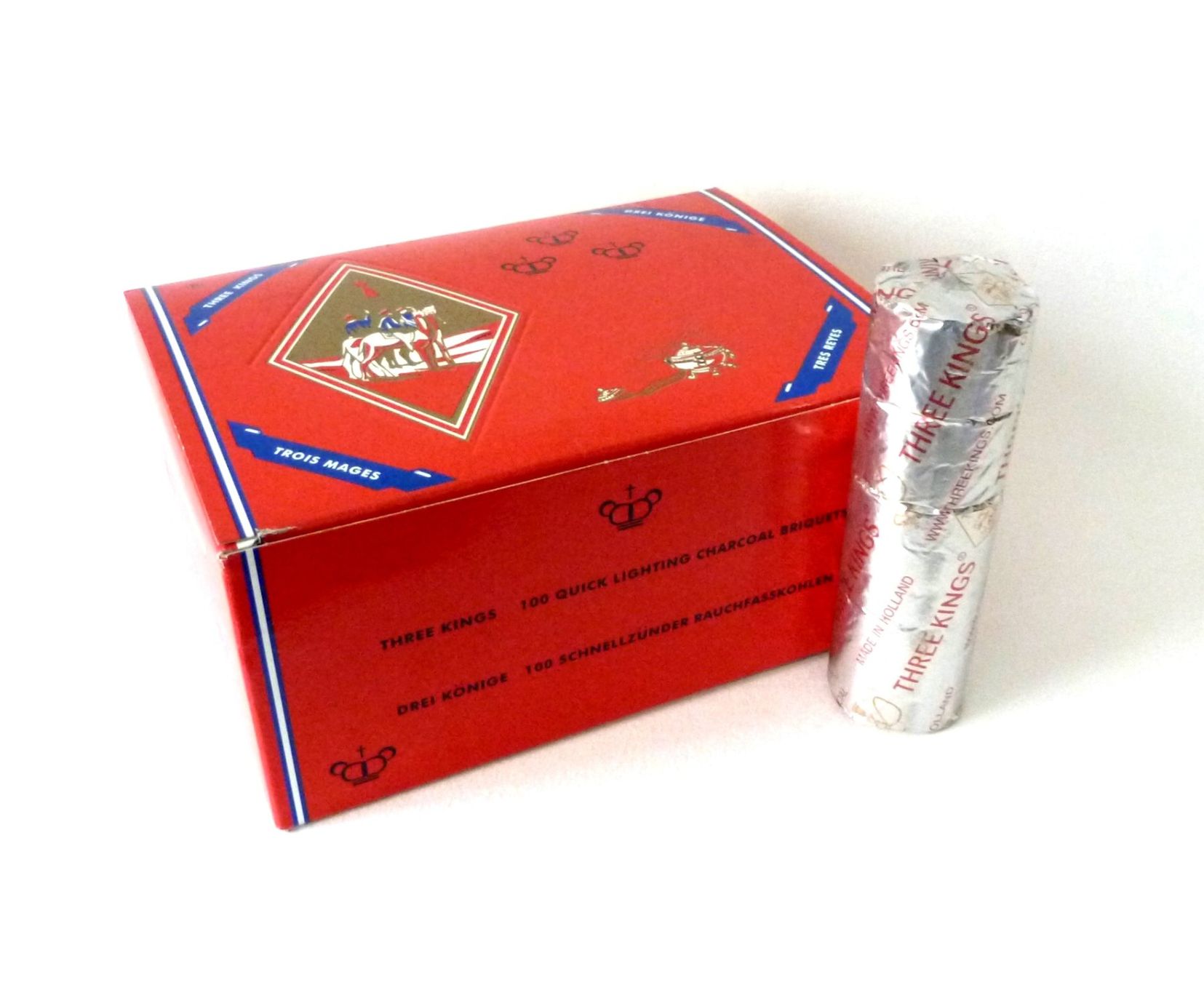 Candele: Räucherkohle 40mm Packung - 10 Rollen Three Kings – Nuovo e nell'imballaggio originale da Mauren venduto da Yeelen