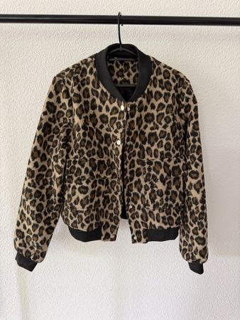 Cool Leopard Print Bomber Jacket S