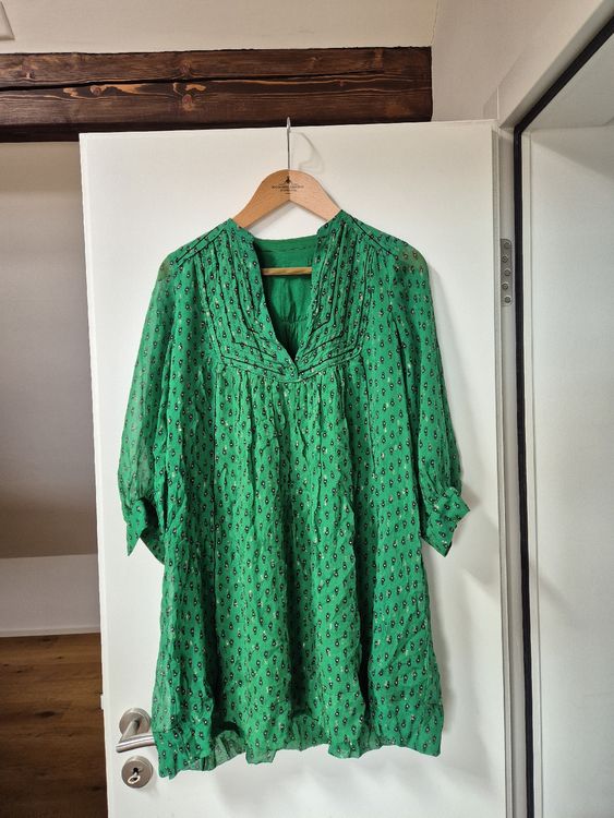 Green boho dress ba&sh Paris cycy size silky (Gebraucht) in