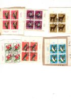 PRO JUVENTUTE 4er Blöcke mit Tapes auf Papier Briefmarken