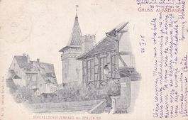 Basel   BS  -   Stachelschützenhaus mit Spalentor    um 1905