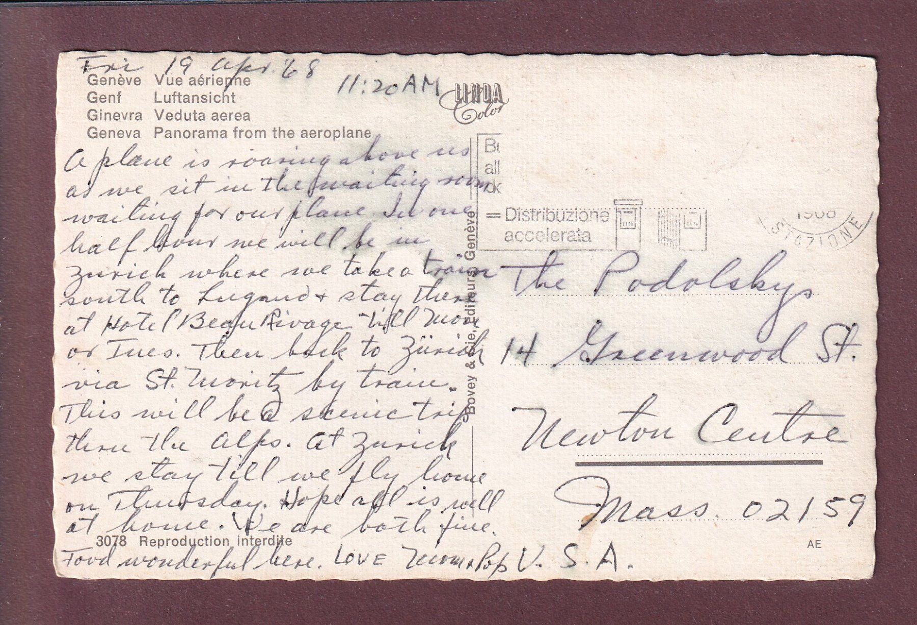 Cartes postales: GENEVE - Vue aérienne - 1968 – D'occasion à Pully par nicecards 1