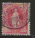 Tutti i francobolli: 1908  1 Fr.. Stehende Helvetia, lose, Stpl. BASEL – Usato da Arlesheim venduto da kuhnphila