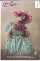 1. April - Modische Femme Dame Frau mit Fisch - coloriert