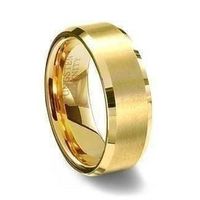 Tungsten (Wolfram) Ring vergoldet, 8 mm