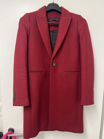 Zara Wollmantel, Grösse S, bordeauxrot, Wintermantel