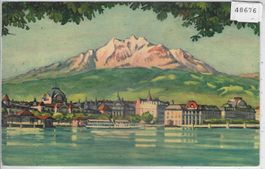 Luzern und Pilatus - Künstler-Litho