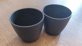 Schicke, schwarze Übertöpfe (2 Stk) für drinnen & draussen