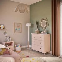 Commode beige rose 3 tiroirs