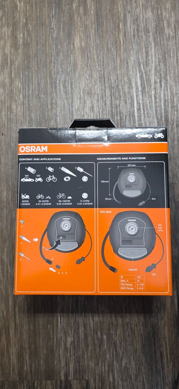 Osram Kompressoren: OSRAM TYREinflate 200 Kompressor 12V Auto Luftpumpe – Neu und originalverpackt aus Biel/Bienne von Popoff1 2