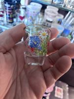 Süsses Schnapsglas mit Edelweiss-Motiv, Vintage Design